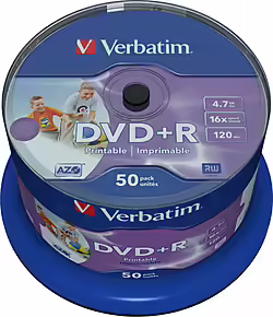 Dvd+r Verbatim 50 Unidades 4.7gb 16x Imprimible 43512 | 0239424351294 | 31,99 euros