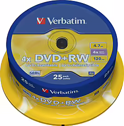 Dvd Verbatim Dvd+rw Matt Silver 4,7 Gb 25 Pieza(s) 43489 | 0023942434894 | 31,99 euros