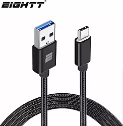 Eightt Cable Usb 3.0 A Type C 1mts Trenzado De Nylon Negro Ect-3b | 8425402170830 | 3,99 euros