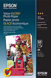 Epson Value Glossy Papel Fotografico A4 50 Hojas | C13S400036 | 8715946611860 | 14,49 euros