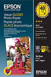 Epson Value Glossy Photo Paper - 10x15cm - 2x 20 Hojas (BOGOF) | C13S400044 | 8715946614441