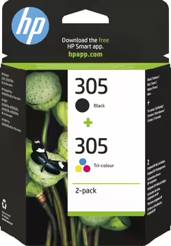 Hp 305 Pack 2 Cartuchos de tinta original tricolor/negro | 6ZD17AE | Hay 172 unidades en almacén