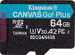 Kingston Technology 64gb Microsdxc Canvas Go Plus Gen4 200r A2 U3 | SDCG4/64GBSP | 740617347920