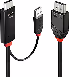 Lindy 41498 adaptador de cable de vÍdeo 1 m HDMI + USB Type-A DisplayPort Negro Lindy 41498 adaptador de cable de vÍdeo 1 m HDMI + USB Ty | 4002888414982 | Hay 10 unidades en almacén