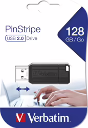 Memoria usb Verbatim PinStripe - Unidad USB de 128 GB - Negr | 0023942490715 | 0023942490715 | Hay 46 unidades en almacén