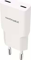 Nanocable Cargador 2xusb-c Pd 25w, Blanco | 10.10.2026 | 8433281016576 | 5,99 euros
