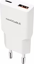 Nanocable Cargador Usb-c Pd 25w + Usb-a Qc 25w, Blanco | 10.10.2025 | 8433281016569 | 5,99 euros