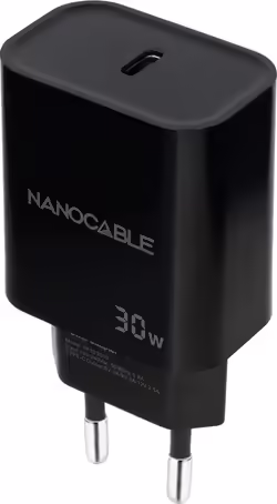 Nanocable Cargador Usb-c Pd 30w, Negro | 10.10.2010 | 8433281015180