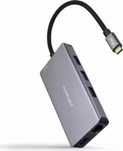 Nanocable HUB USB-C 9 en 1, Conversor USB-C a 3 x USB-A + 2  | 10.16.1009 | Hay 6 unidades en almacén