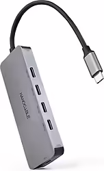 Nanocable Hub Usb-c Macho A 4 X Usb-c Hembra + Usb-c Pd 100w, Alu | 10.16.4505 | 8433281014992