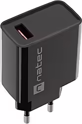 Natec Ribera Universal Negro Corriente Alterna Carga Rápid | NUC-2058 | 5901969443073