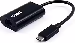 Nilox Adaptador De Red Usb-c Rj45 Gigabit 1000 Mbit S Negro | NXADAP06 | 8436556140747