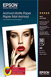 Papel Epson Archival Matte Paper - A4 - 50 Hojas C13s041342 | 0010343830073 | 22,99 euros