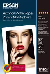Papel Epson Archival Matte Paper, Din A3+, 189 G M², 50 Hojas | C13S041340 | 0010343830059