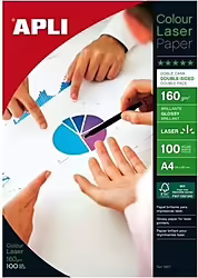 Papel Fotografico Apli Colour Laser Glossy 100 Hojas A4 160g M2 1 | 11817 | 8410782118176