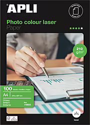 Papel Laser Glossy Apli Doble Cara Din A4 100 Hojas 11833 | 8410782118336 | 21,00 euros