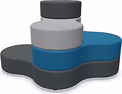 Piqueras Y Crespo Puff Modular Tapa De 4 Pisos En Color Gris Y Az | 517SX4002SX3066 | 8435501018674