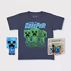 Pop & Tee Minecraft Charged Creeper Funko + Camiseta Talla L | 889698604789 | 0889698604789