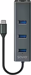 Savio Ak-57 Usb-c - 3 X Usb-a Hub With Rj-45 Gigabit Ethernet Ada | SAVAK-57 | 5901986047766
