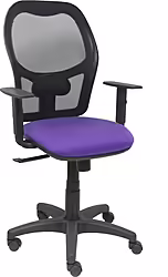 Silla Alocén Malla Negra Asiento Bali Lila Brazos Regulabl | 3625-8436586627706