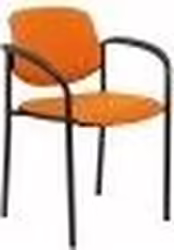 Silla Fija Villalgordo Chasis Brazos Negro Similpiel Naranja 27ns | 27NSPNACB | 8435501003267