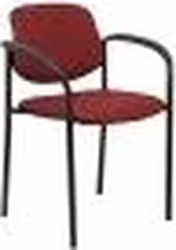 Silla Fija Villalgordo Chasis Con Brazos Negro Similpiel Rojo 27n | 27NSPGRACB | 8435501003298