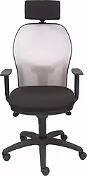 Silla Jorquera Malla Gris Asiento Bali Negro Cabecero Regulable | 3625-8436586627867 | 244,49 euros