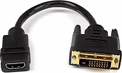 StarTech.com Adaptador de 20cm HDMI Hembra a DVI Macho - Cable Conversor de VÍdeo - Negro StarTech.com Adaptador de 20cm HDMI Hembra a DVI Macho - Cab | HDDVIFM8IN | 0065030848572 | Hay 47 unidades en almacén