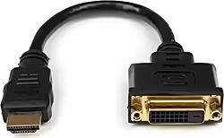 StarTech.com Adaptador de 20cm HDMI Macho a DVI-D Hembra - Cable Conversor de VÍdeo - Negro StarTech.com Adaptador de 20cm HDMI Macho a DVI-D Hembra - C | HDDVIMF8IN | 0065030848589 | Hay 45 unidades en almacén