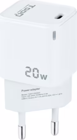 Tooq Cargador De Pared Usb-c Pd20w, Blanco | TQWC-PD20WT | 8433281012530