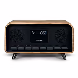 Altavoz Retro Con Despertador 30w Madera Negro Rt850bt Thomson | 3499550388916 | 51,99 euros