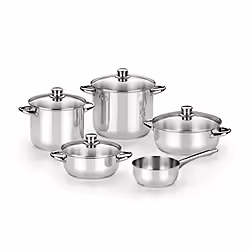 Bateria De Cocina 5 Piezas Acero Inox Optima Tapas Vidrio Monix | 8435092428821 | 79,90 euros