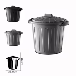 Cubo De Basura Con Tapa Gris Negro 7 Litros Oskar | 1842217516635 | 8,90 euros