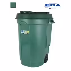 Cubo Papelera Con Ruedas 110 Litros Verde Eda | 3086960013165 | 49,00 euros
