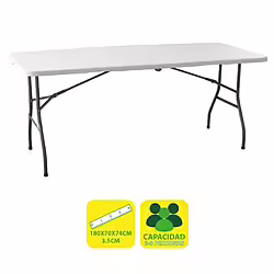 Mesa De Resina Plegable 180x70x74cm 3.5cm Sungarden | 8436049038049 | 39,00 euros