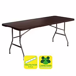 Mesa De Resina Plegable Efecto Ratán 180x74x74cm 3.5cm Sun | 8436049038087 | 49,00 euros