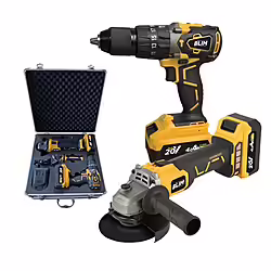 Pack 20v Taladro Percutor+radial S Carbones   2 X 4ah   Caja Alum | 8436049031668 | 199,00 euros