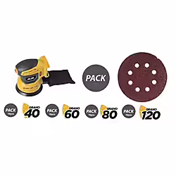 Pack Lijadora Rotorbital 125mm 20v 2ah + Juego De 40 Lijas Blim | 75,00 euros