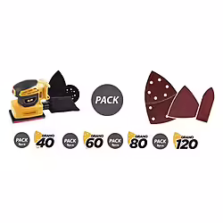 Pack Multilijadora 3 Placas 20v 2ah + Juego De 36 Lijas Blim | 75,00 euros