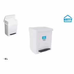 Papelera Con Pedal Y Cubeta Interior 8 Litros Blanca | 8413020000035 | 15,80 euros