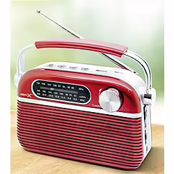 Radio Clasica Recargable Con Bluetooth 4408 Roja Gen-x