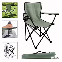 Silla Camping Plegable 52x52x90cm Caqui | 8422175100484 | 20,80 euros