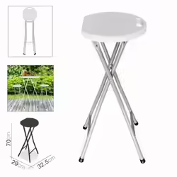 Taburete Plegable Alto Coctel Blanco 32.5x29xh70cm | 8422175148097 | 20,80 euros
