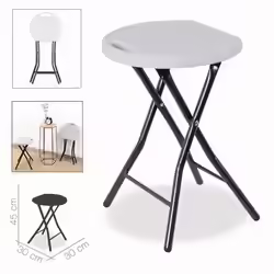 Taburete Plegable Blanco 30x30x45cm | 1842217512313 | 18,00 euros