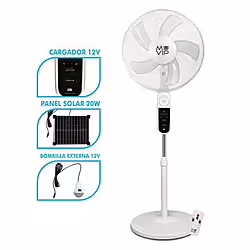 Ventilador De Pie Solar 40cm   Luz   Usb   12000mah  4 Velocidade | 8436049040035 | 89,00 euros