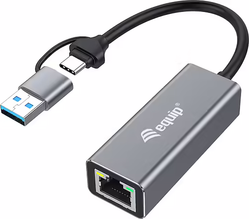 Adaptador EQUIP USB-C a RJ45 2.5 GbE Gris (EQ133495) | 4015867236635 imagen 1