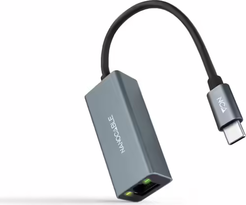 Nanocable Conversor USB-C a Ethernet Gigabit 10/100/1000 Mbps, Aluminio, Gris, 1 | 10.03.0406 | 8433281011458 imagen 1