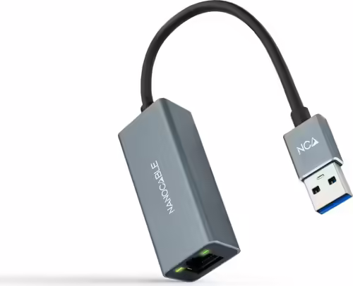 Nanocable Conversor USB 3.0 a Ethernet Gigabit 10/100/1000 Mbps, Aluminio, Gris, | 10.03.0405 | 8433281011441 imagen 1