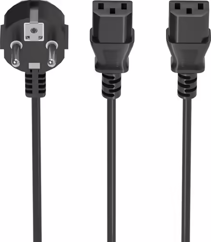 AISENS Cable Alimentacion CPU, CEE7/M-2xC13/H, Negro, 3.0m | A132-0865 | 8435739901489 imagen 1