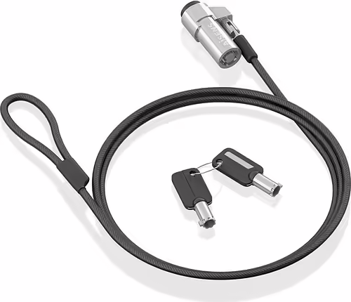 AISENS Cable de Seguridad tipo NANO con cerradura de llave para ordenador, monit | ASLK-D45K06-BK | 8435739901243 imagen 1